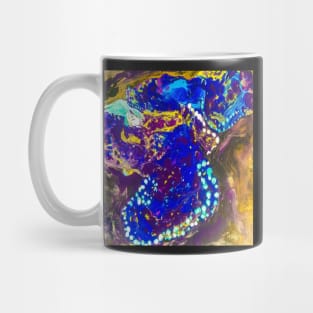 Psycho Octopus Sea Creature in Purple, Blue, Teal, Aqua, Yellow Mug